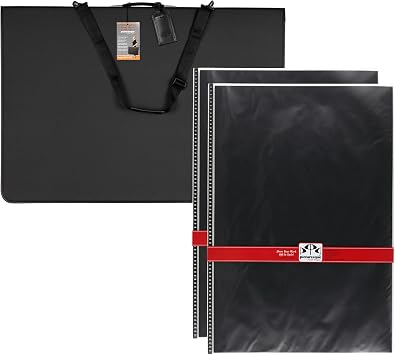 Picturesque Archival Art Portfolio Case 24 x 36 inches - Practical & Attractive Artist Zippered Binder, 10 Large Top-Loading Polypropylene Pages, Fits Large Artwork, Print, or Poster