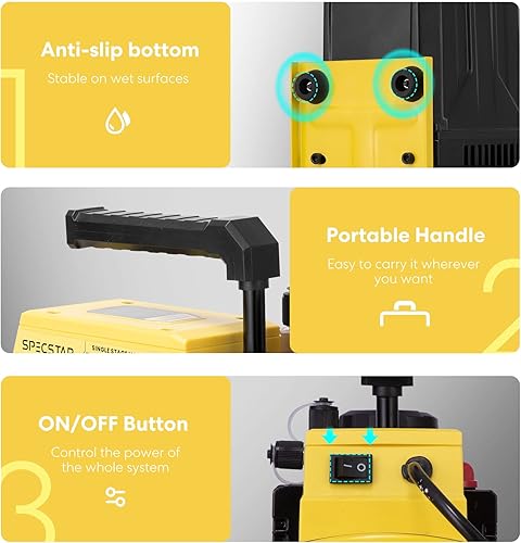 Miniatura 4 de SPECSTAR Bomba de vacío de aire HVAC de una sola etapa de 110 V 1/4 HP 4.5 CFM y escala de freón electrónica de carga de refrigerante digital de