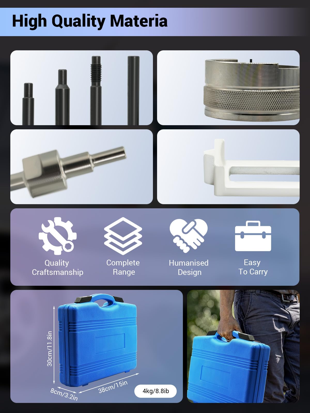 Kit D'outils de Réglage Moteur, Kit D'outils pour Courroie de Distribution, Compatible ave Citroën, Peugeot, PSA Diesel et Essence Dual TDI HDI PSA