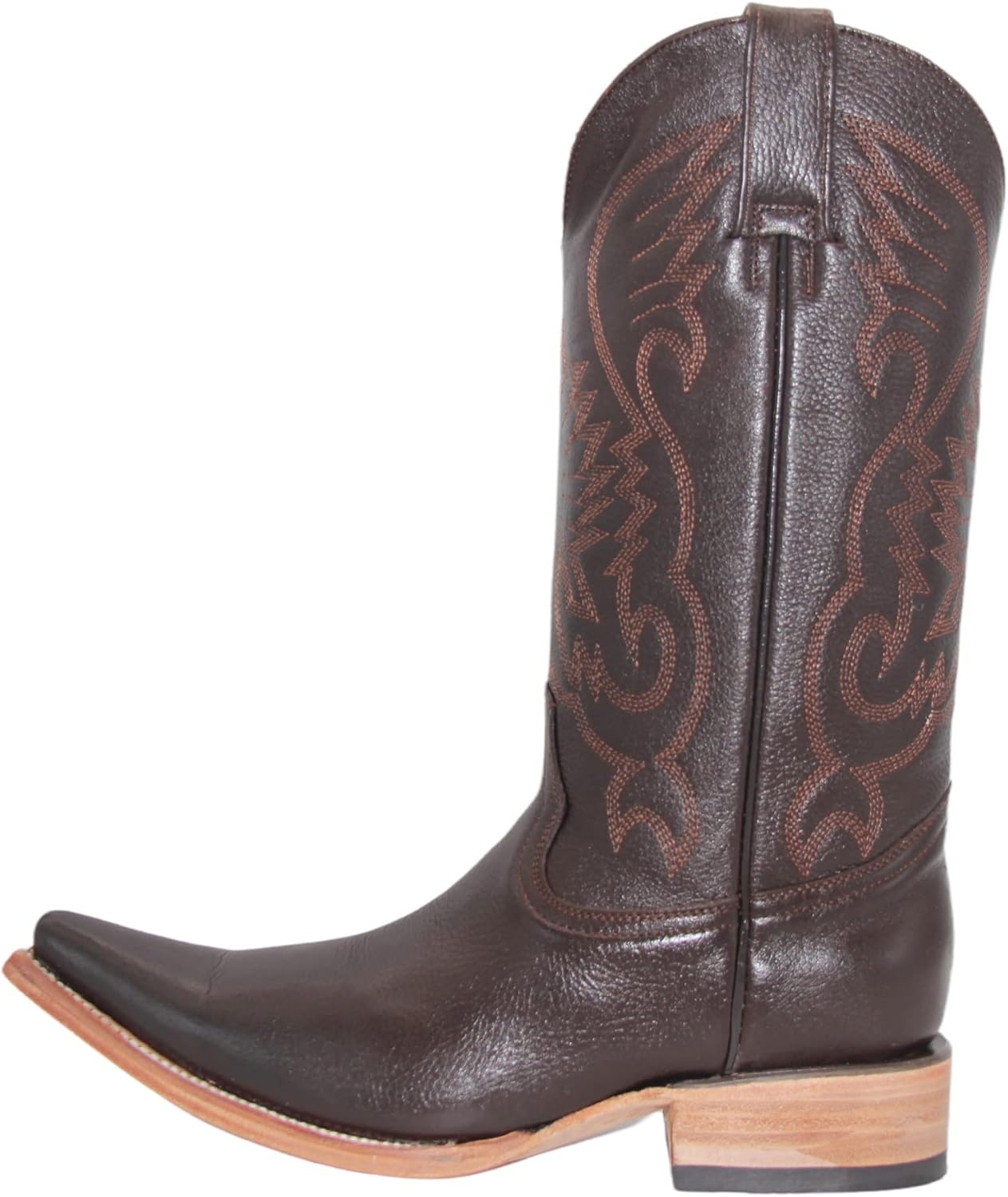 The Western Shops Men’s Genuine Leather Snip Toe Embroidered Boot
