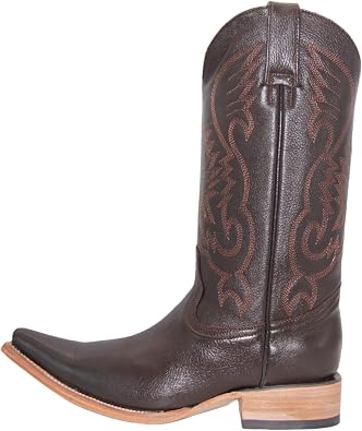 The Western Shops Mens Genuine Leather Snip Toe Embroidered Boot