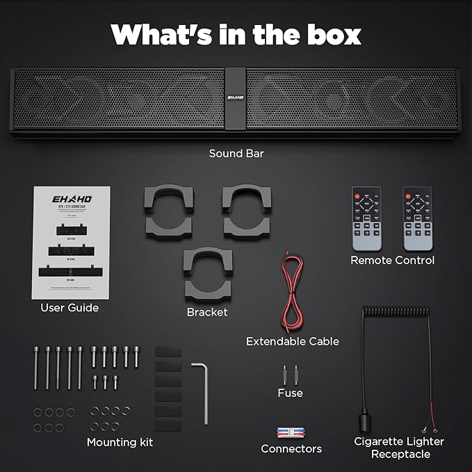 Ehaho Barra de Sonido 34" para UTV con Subwoofer, Bluetooth e Iluminación RGB miniatura 9