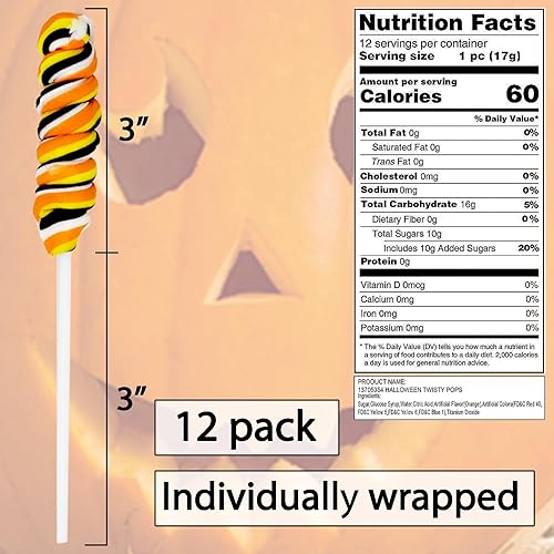 Miniatura 2 de Paletas Twisty de Halloween, 12 chupones de dulces de Halloween envueltos individualmente, recuerdos de fiesta de Halloween, dulces de truco o trato