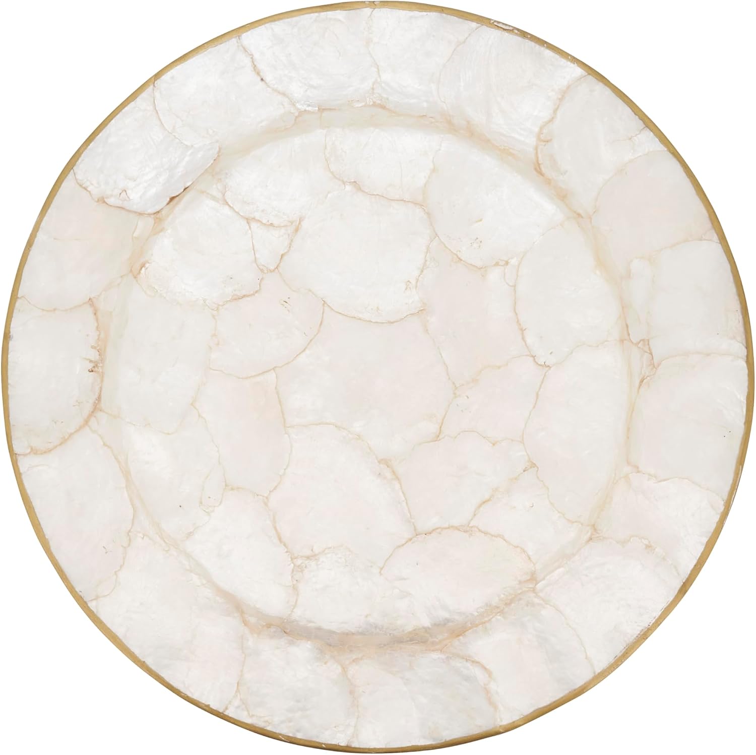 SARO LIFESTYLE Polished Capiz Charger Plate (Set of 4), 13", Gold