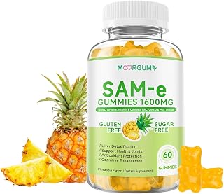 SAM-e L-Tyrosine Gummies with NAC, CoQ10 & Vitamin B Complex, 1600mg SAM e, 1500mg L Tyrosine Supplement for Energy, Cellular Antiox Protection, Neurotransmitter Support, Enhance Emotional Well-being
