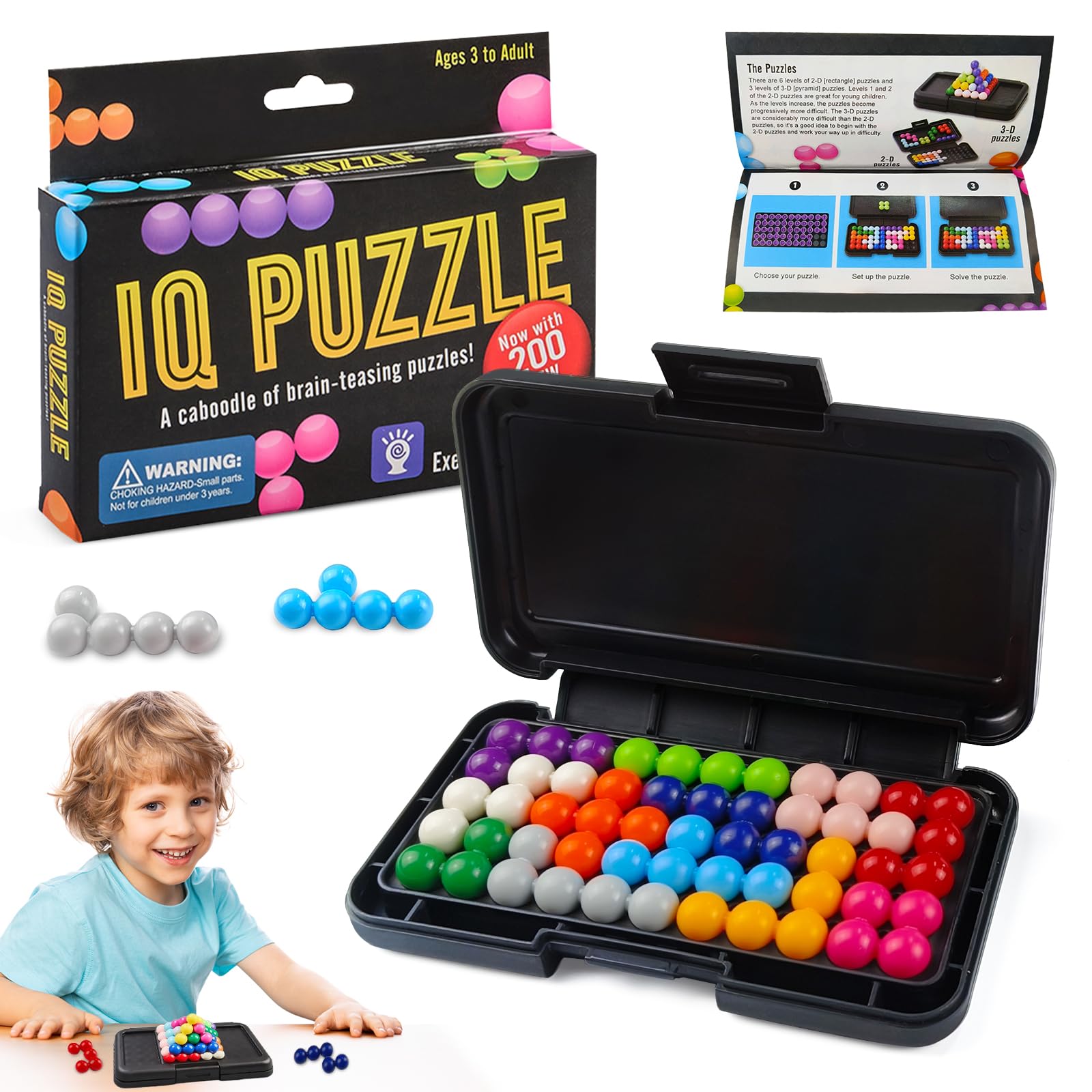 Taufe IQ Puzzler Pro,IQ Puzzle,IQ Spiele,Puzzle Game,Puzzlespiele für Kinder,mit 200 Arten von Herausforderungen,3D Logikspielefür Kinder Ab 8 Jahre und Erwachsene