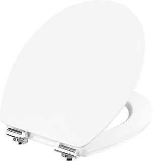 Cornat WC-Sitz "Vale" - Klassisch weißer Look - Hochwertiger Holzkern - Absenkautomatik & Schnellbefestigung - Komfortables Sitzgefühl / Toilettensitz / Klodeckel / KSVSC00