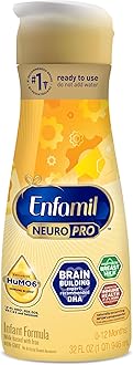 Enfamil NeuroPro Ready-to-Use Baby Formula, Ready to Feed, Brain and Immune Support with DHA, Iron and Prebiotics, Non-GMO, 32 Fl Oz Bottle