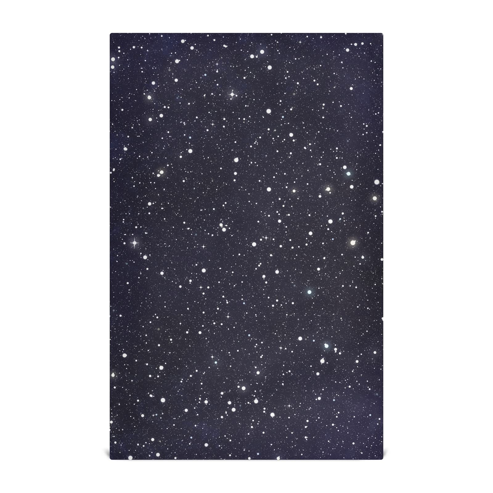Poeticcity Blue Dark Galaxy Night Sky With Seamless Bright Stars 1 Pack Polyester Kitchen Dish Towel, Hand Bar Tea Towels With Hanging Loop, Hemmed Napkintowel Dishtowels Waffle Dishcloths