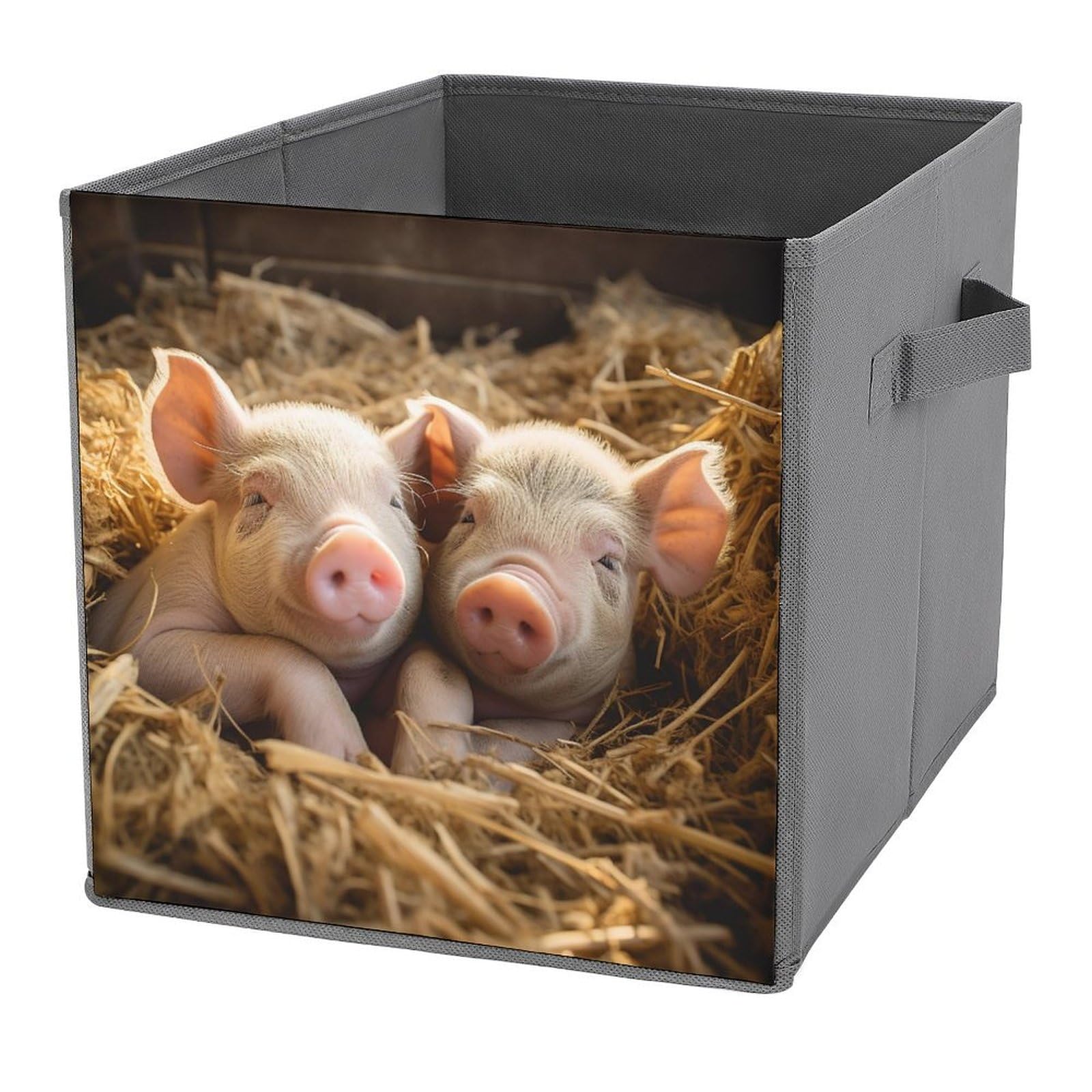 NONHAI Collapsible Storage Bins with Dual Handles Fabric Storage Basket Foldable Cubes Organizer Baskets Pigs Storage Boxes for Organizing Clothing Cube Storage Organizer Bins