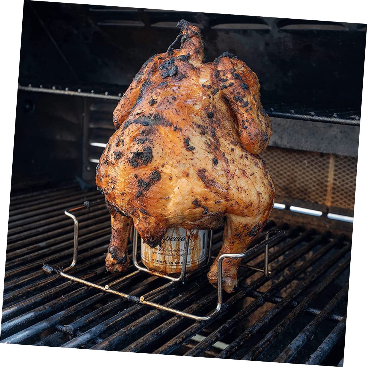 Soporte Plegable Acero Asar Inoxidable Pollo para para Barbacoa