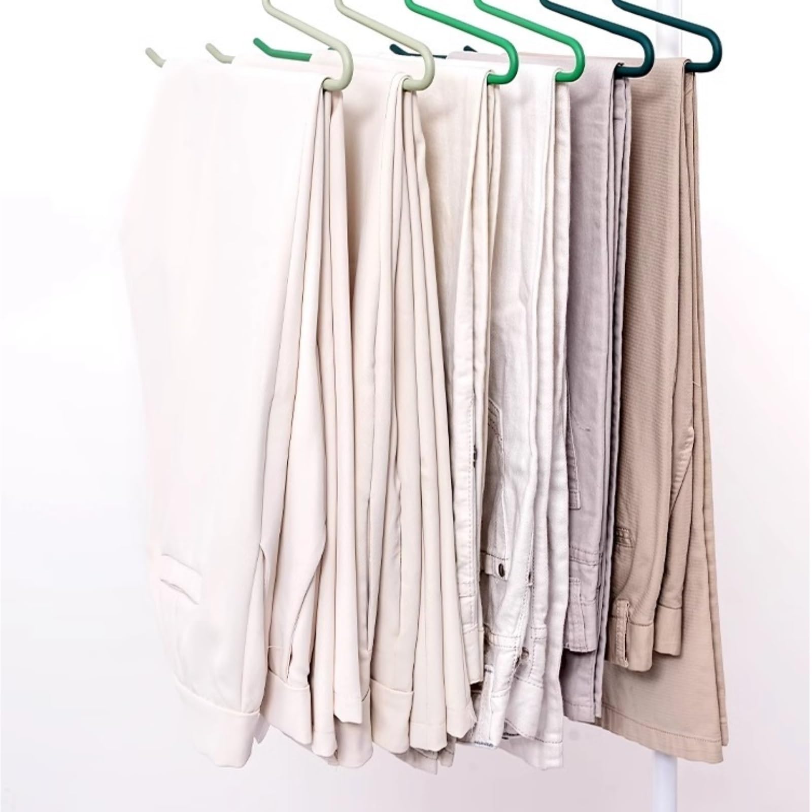 Perchas Armario Vestidor Perchas Abiertas con Diseño Antideslizante For Pantalones, Vaqueros Y Toallas Duraderas Ahorra Espacio(Grün,20pcs)
