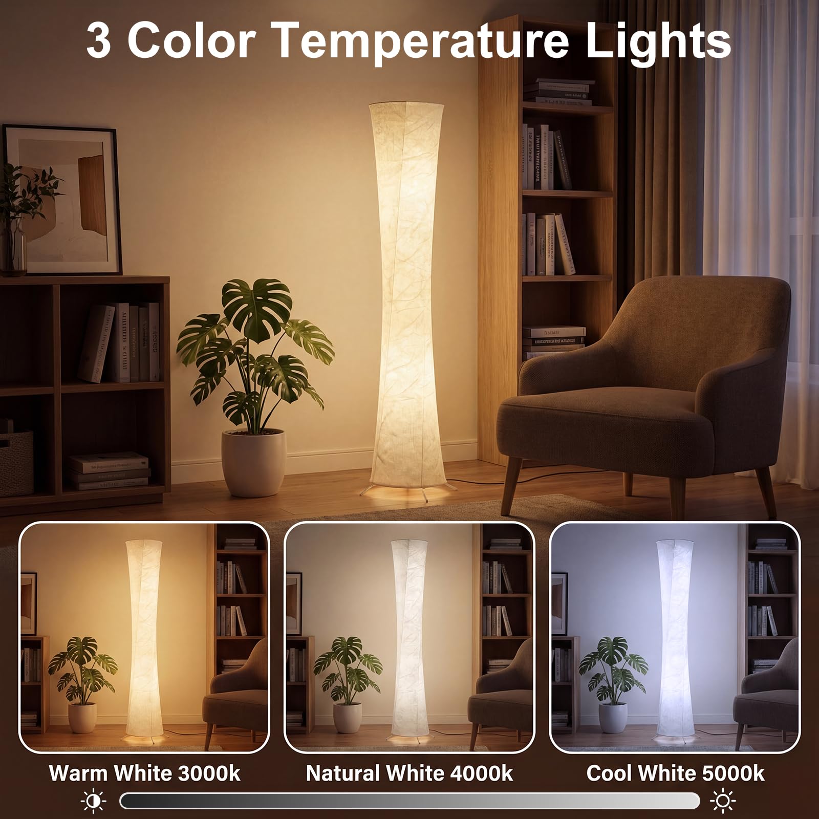 Okrągła lampa podłogowa, narożna lampa podłogowa RGB LED z synchronizacją muzyki, 16 W + kolorami i 3 temperaturami barwowymi, aplikacja i pilot zdalnego sterowania, nowoczesna lampa