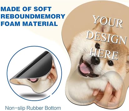 Custom Mouse Pad with Wrist Support,Ergonomic Personalized Mousepad,Add Personalized Photo & Text, Non-Slip Base, Comfort Gel Cushion for Office and Gaming (9)