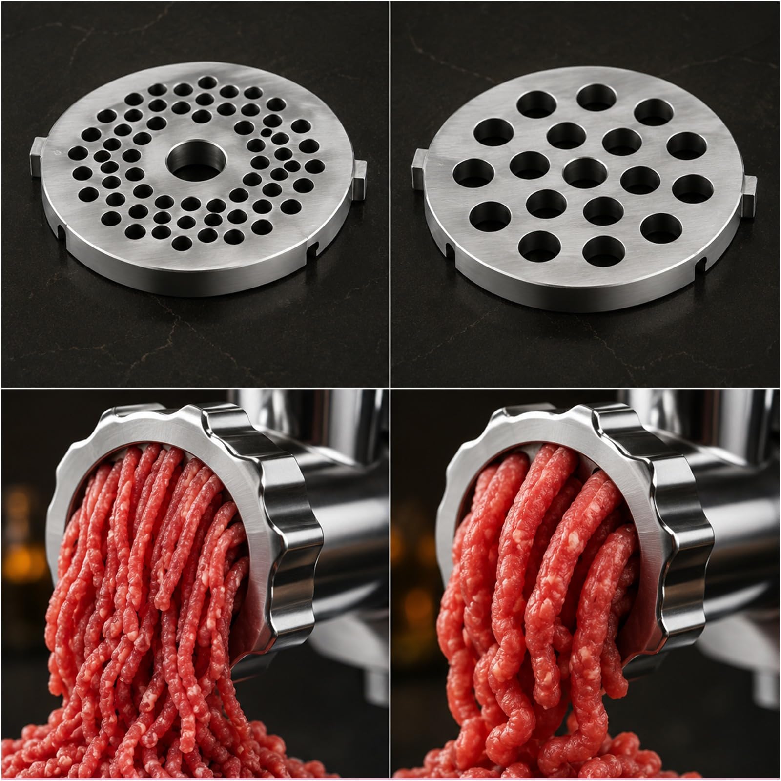 Attacco Tritacarne per Kenwood Stand Mixer - Tritacarne con Adattatore, 4 Piastre di Macinazione, 3 Lame di Macinazione, 2 Tubi per Salsicce - Accessori per Kenwood di MMOBIEL