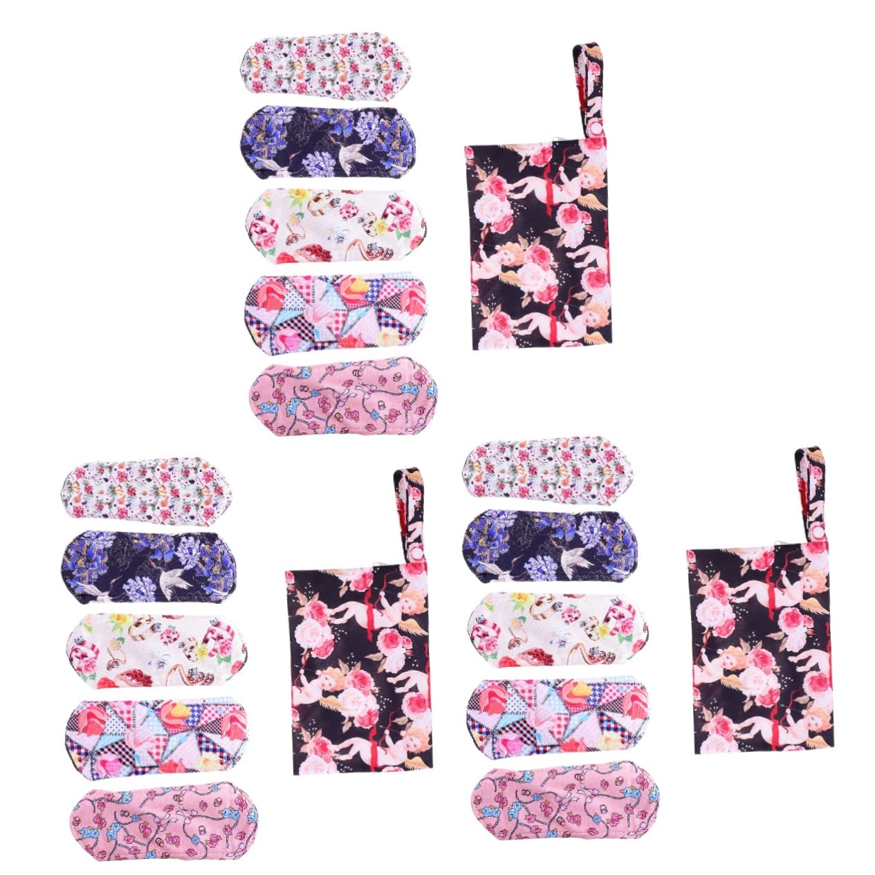 Ipetboom 15piezas Compresas Menstruales Reutilizables De Bambú Con Bolsa De Almacenamiento Absorbentes y Lavables Para Flujo Abundante