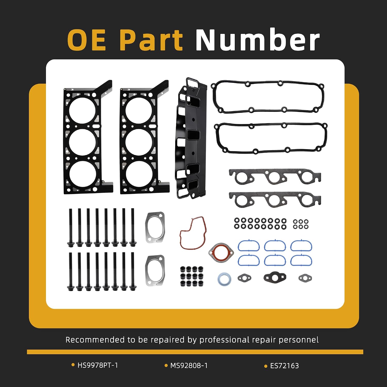 Head Gasket Set with Bolt Kit, for Chrysler Town & Country 3.3L 2004-2010, for Dodge Caravan 3.3L 2004-2007, for Grand Caravan 3.3L 2004-2010, #OE HS9978PT-1, MS92808-1, ES72163