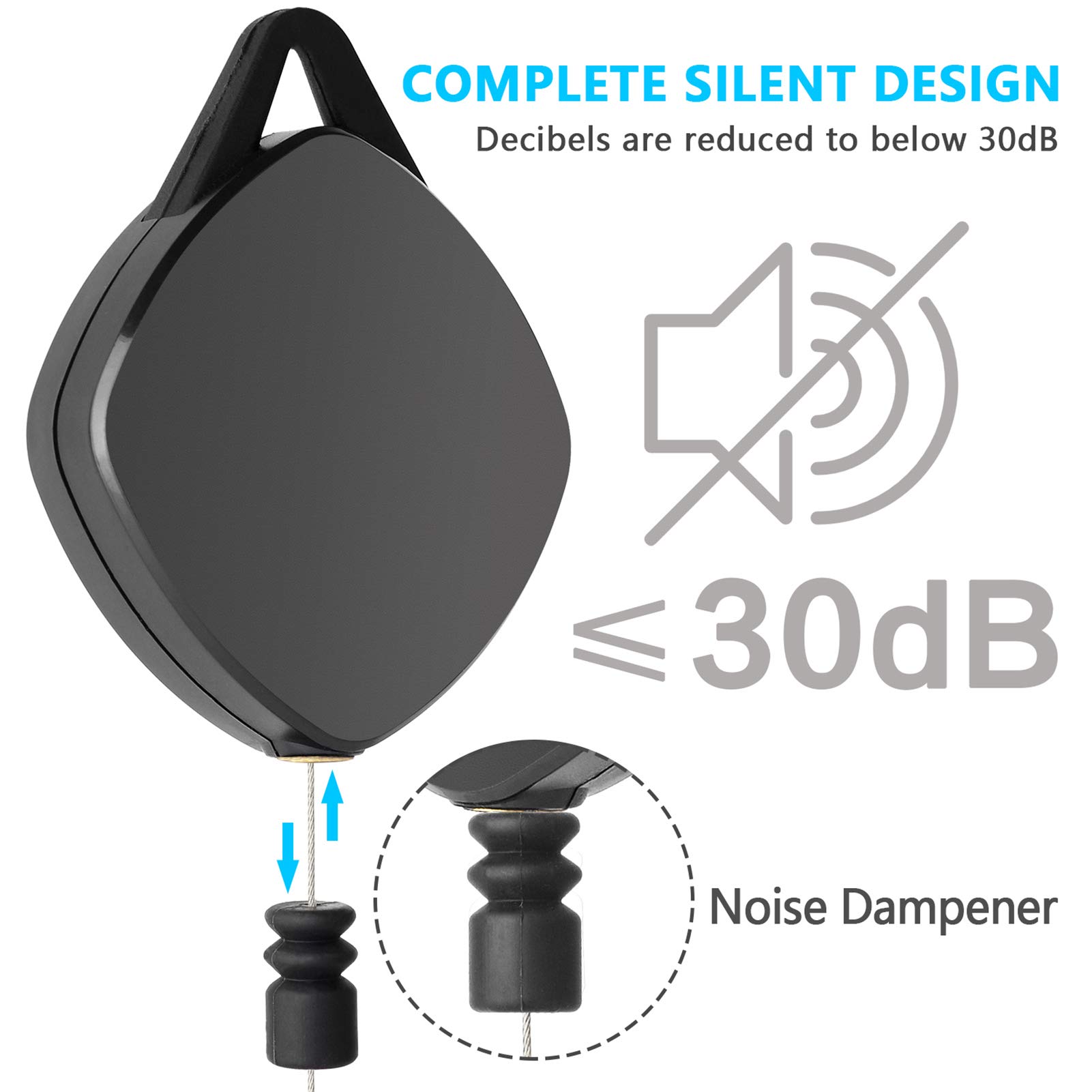 Système de Poulie de Plafond Rétractable VR pour Gestion des Câbles pour Vive/Rift S – Réduction du Bruit, Conception Rotative à 360°, Installation Personnalisable (B)