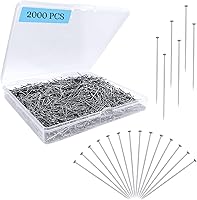 Hovesty 2000PCS 1 Inch Straight Pins for Sewing Crafts Quilting - Stainless Steel Flat Head Dressmaker Pins in Storage Box