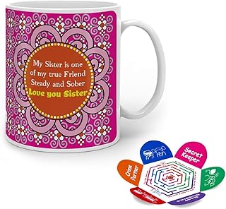 Indigifts Rakhi Gift for Sister Love You Sis, You are My True Friend Quote Pink Coffee Mug 330 ml - Raksha Bandhan Gifts for Sister, Sister Rakhi Gift, Sister Birthday Gift, Rakshabandhan Gifts
