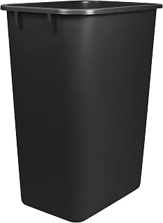 Storex Large Waste Basket 15.5 x 11 x 20.75 Inches, Black (STX00700U01C)