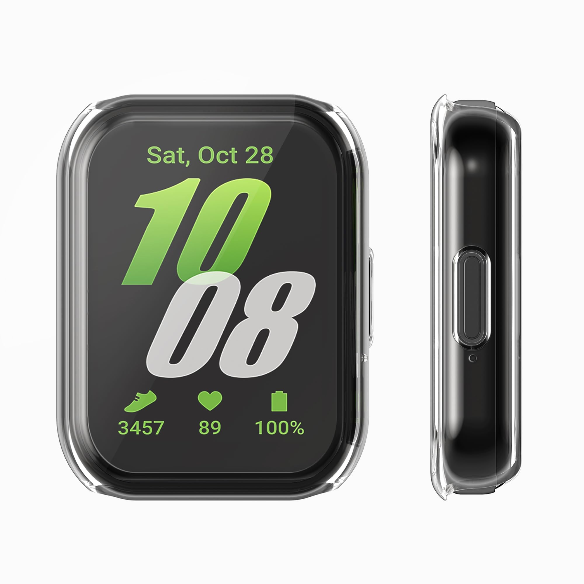 kwmobile Etui kompatybilne z Samsung Galaxy Fit 3 Case - 2X Silikonowe etui na ekran do Fitness Tracker - Przezroczysto-złote