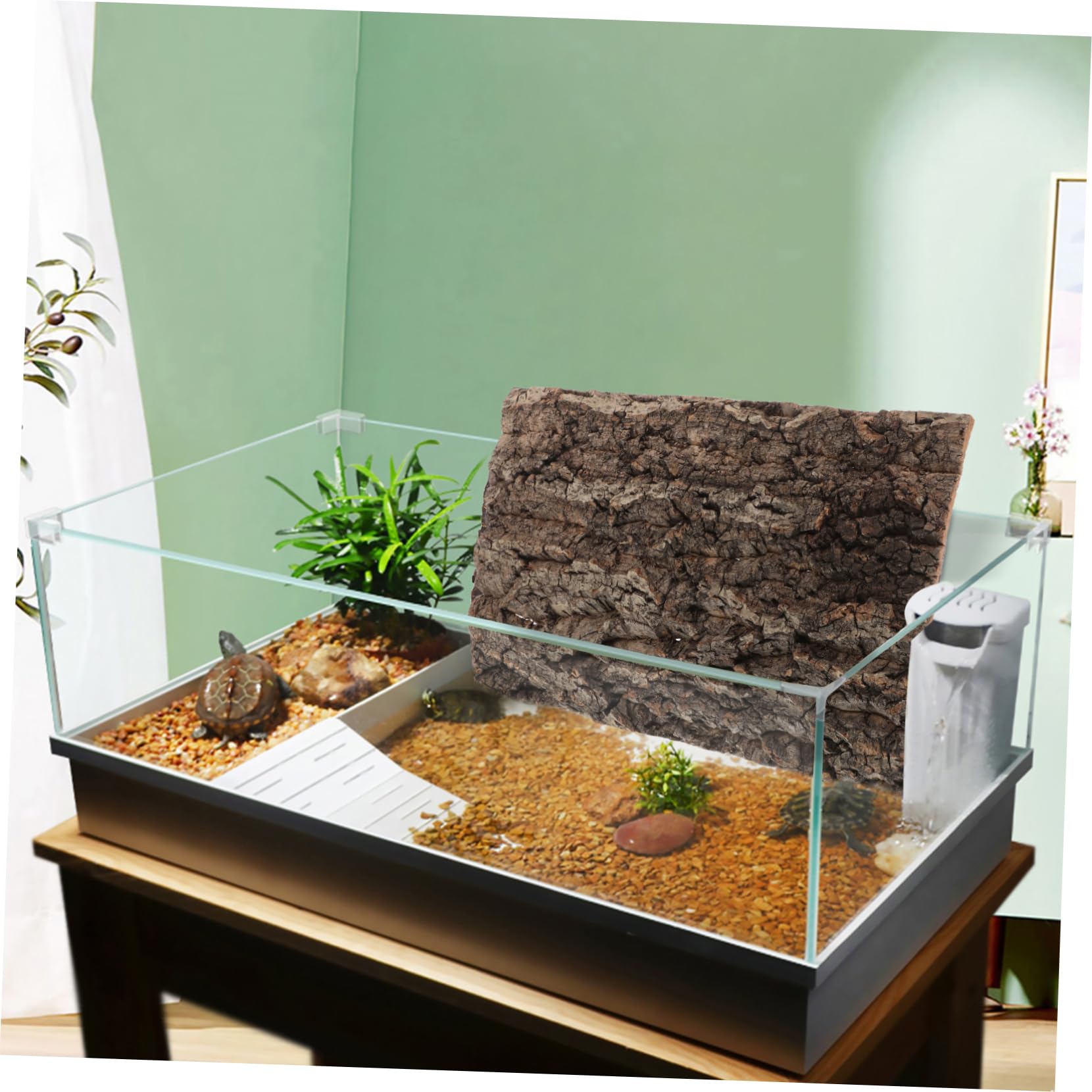 Gatuida Natural de de Corcho para Decoración de Terrarios y Acuarios Paneles de Paisaje para Reptiles Geckos y Serpientes Diseño