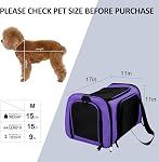 Henkelion Transporteurs de chats Transporteur de chiens Transporteur pour petits chats moyens Chiens Puppies jusqu'à 15 Lbs, Airline approuvé Petit chien porte-chien souple côté, collapsible transporteur de chiot de voyage étanche - violet