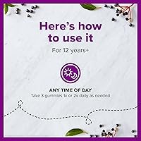 Vista 5 de Zarbee's Suplemento diario de apoyo inmunológico de saúco con vitaminas A, C, D, E y zinc, extracto de fruta de saúco negro, sabor a bayas