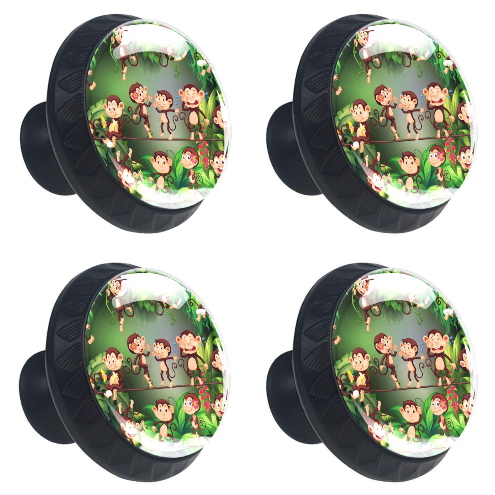 Boutons de meuble singe pour chambre bébé | Déco jungle en verre 30mm