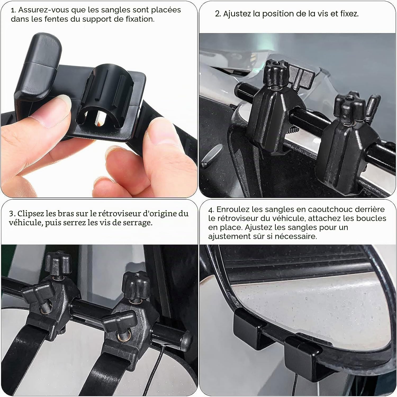 Sunshine smile Lot de 2 rétroviseurs universels pour caravane, voiture, caravane, camping-car, pour tous les types de véhicules courants