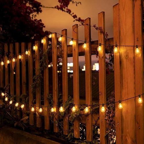 Miniatura 6 de Mlambert Tira de luces LED de 200 pies (2 x 100 pies), para exteriores, impermeable, regulable, G40, luces de patio con 100+5 bombillas para balcón,