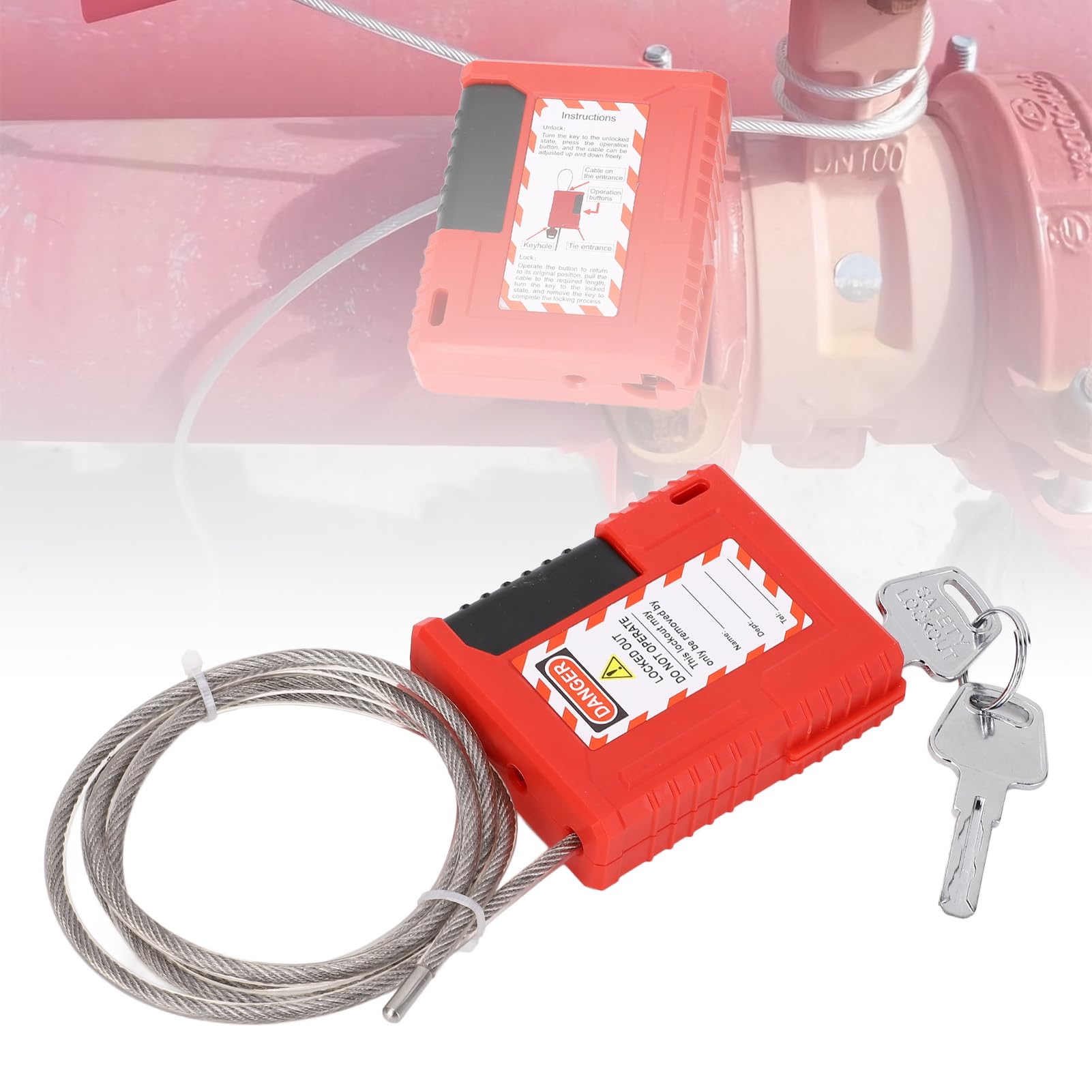 Blokada Kablowa Sonew Lockout Tagout, Kłódka Bezpieczeństwa Tagout ze Stali Nierdzewnej o Długości 3,28 Stopy, Regulowana Blokada Kablowa, Kabel Loto do Blokady Tag Out, do