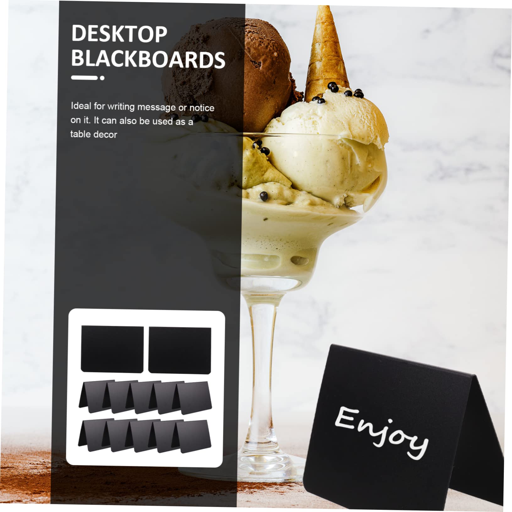 STOBOK 24stücke Mini-schwarze Tafeln Doppelseitige Preisboards Für Restaurant Wiederbeschreibbare Tischdekoration Für Preisschilder Und Botschaften