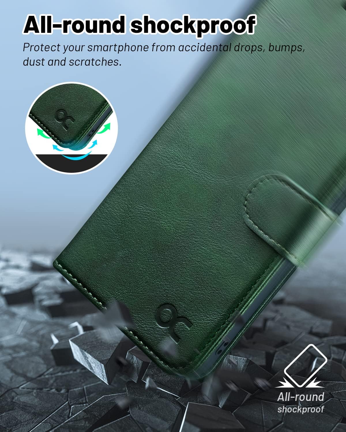 OCASE Compatible with Galaxy S23 Plus 5G Case Wallet, PU Leather Flip Folio Case with Card Holders RFID Blocking Kickstand [Shockproof TPU Inner Shell] Phone Case 6.6 Inch (2023) -Blackish Green
