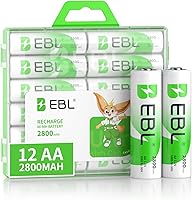 Vista 9 de EBL AA 2800mAh Baterías recargables Ni-MH de alto rendimiento, paquete de 4