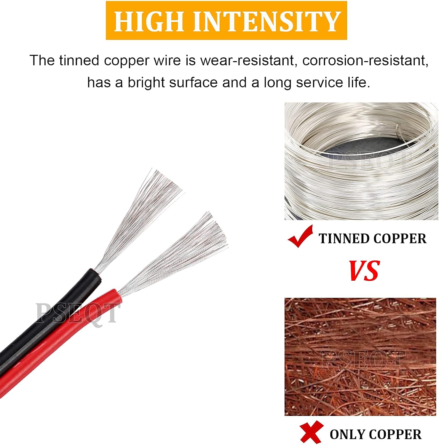 PSEQT 3.9'' LED Boat Interior Strip Lights Marine Courtesy Deck Transom Navigation Light Amber (10Pcs) + 100FT/30M 22AWG 2pin Extension Cable Wires Cord (1Pcs)