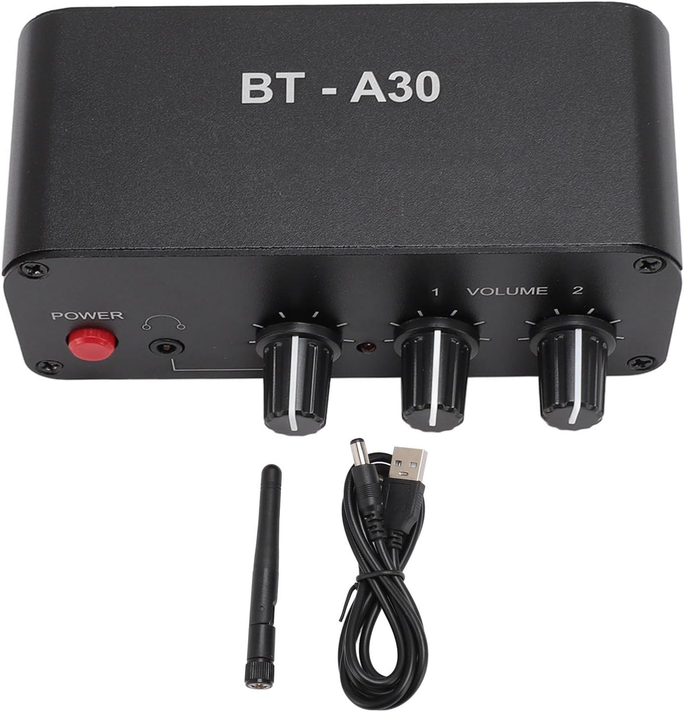 Bluetooth Sound PreaMplifier High Performance Stereo Preamp with 3.5 mm Port for Phono Turntable Speakers Aluminium Alloy Black 12 x 5.3 x 4.5 cm