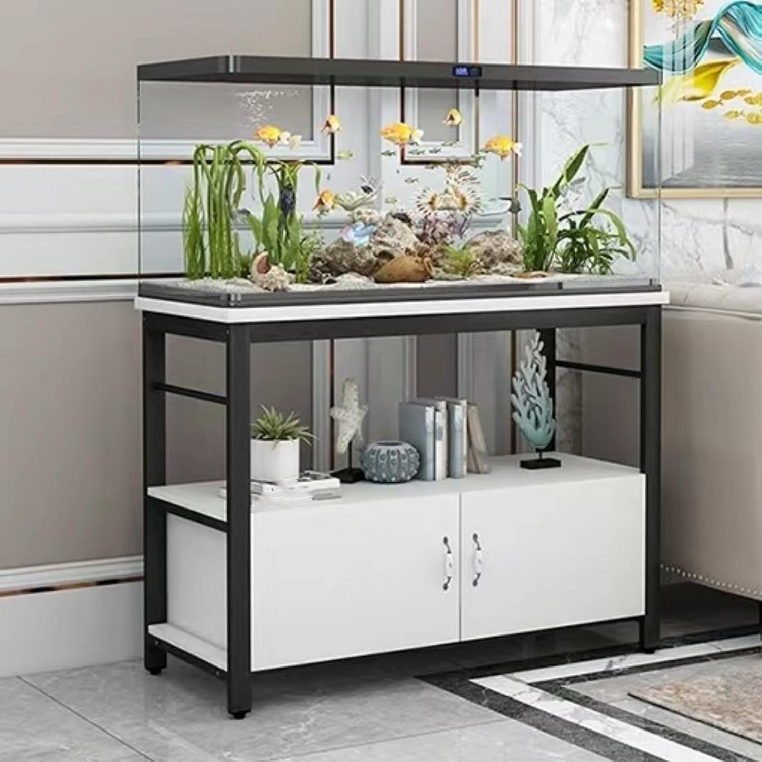 Unité de rangement fermée salon Lar-Capaci avec pieds réglables