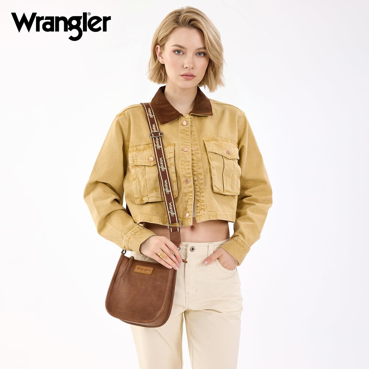 Wrangler Small Crossbody Bag for Women Western Shoulder Purse with Adjustable Strap