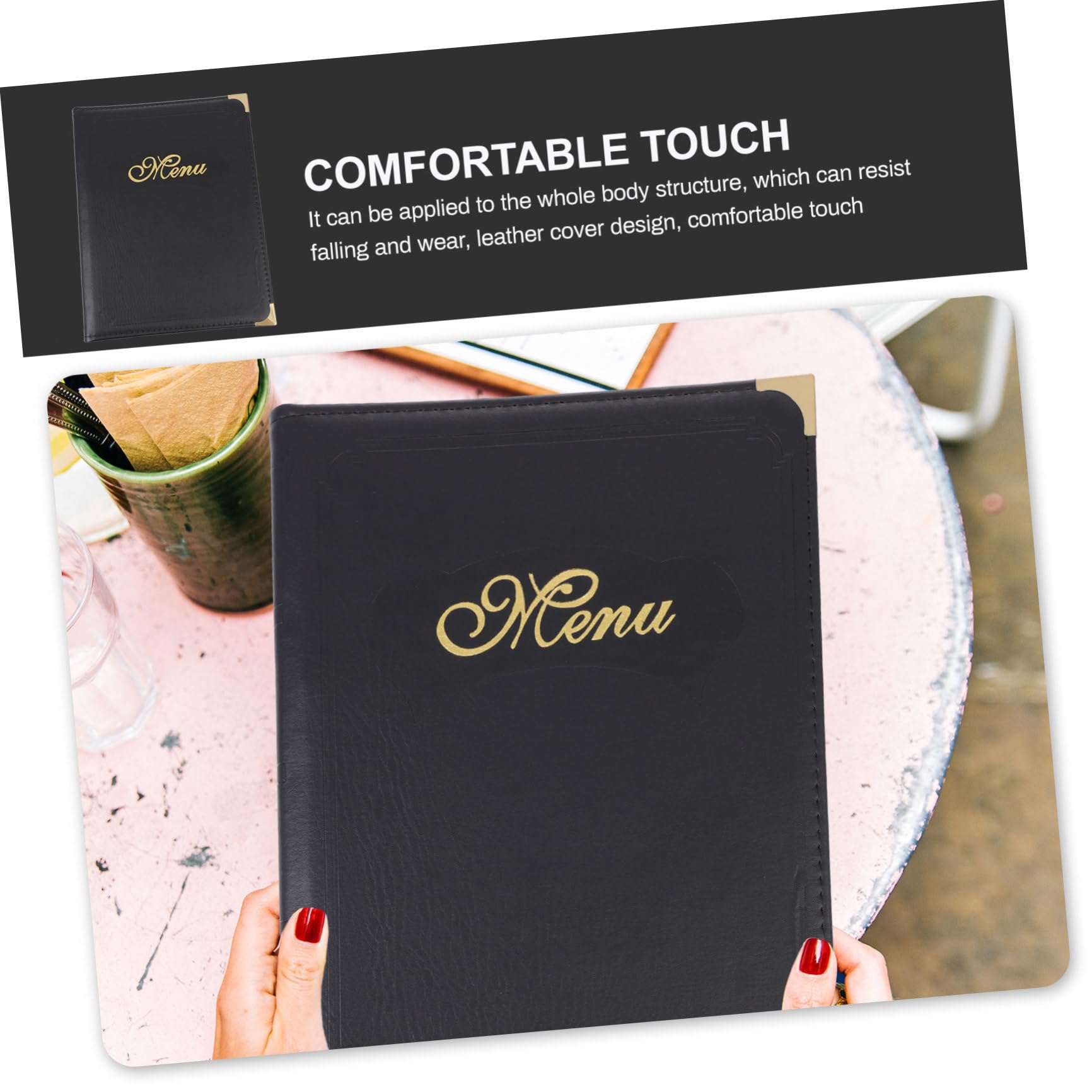 PLAFOPE 1Pc A4 Libro De Menú Carpeta De Libro De Menú Soporte De Exhibición De Restaurante Soporte De Menú Carpeta De Comida Simple Carpeta De Visualización De Menú De Restaurante Barra