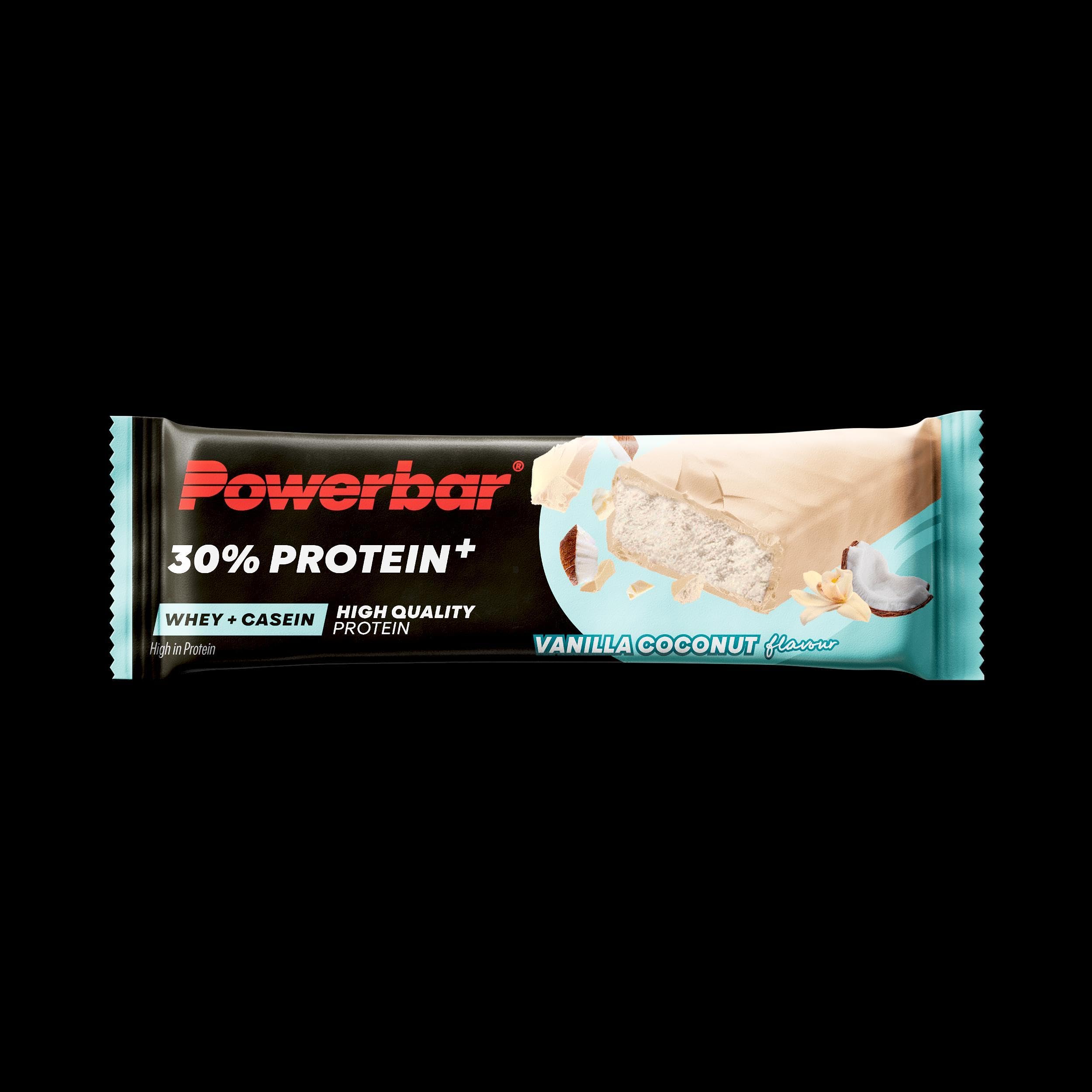 PowerBar Protein Plus 30% Vanilla Coconut 15x55g - Barra ad Alta Proteina + Proteine del Siero e della Caseina, 15 Riegel