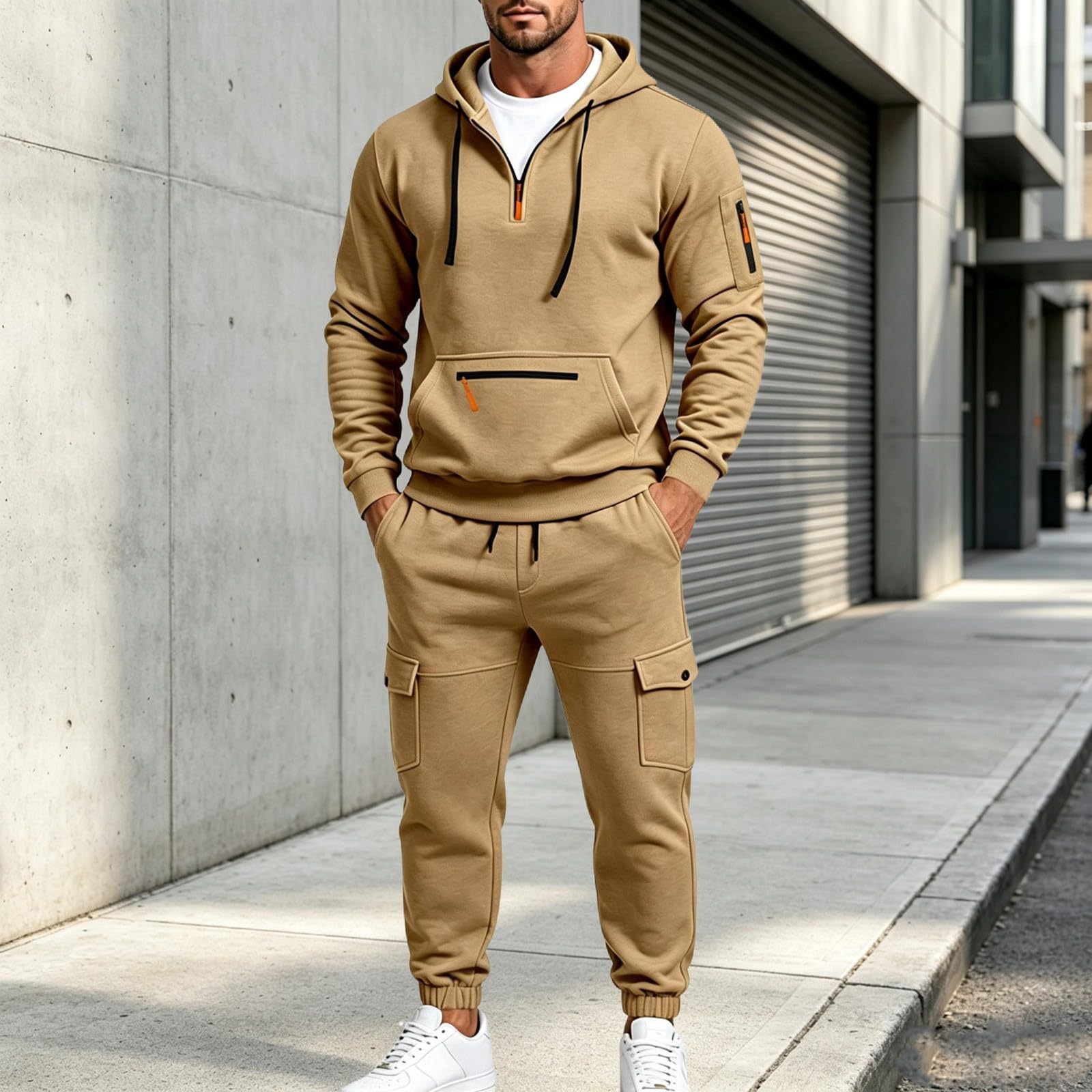 Completo da lavoro da uomo pesante autunnale, vestibilità ampia, foderato i | Tute Uomo Belle Abbinata Sintetica Semplici Hippie Bici Ciniglia Colorate