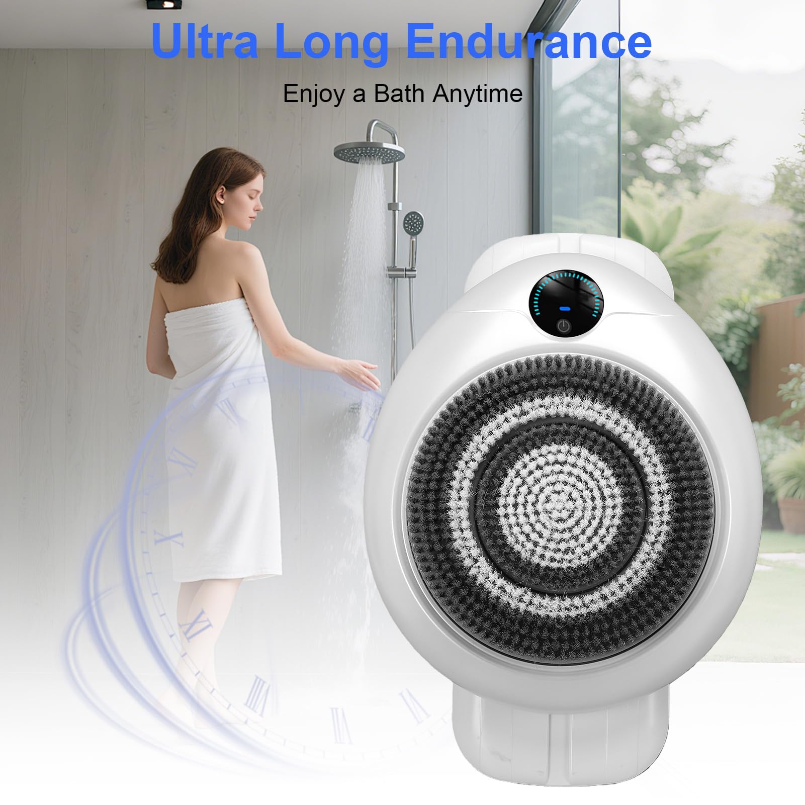 Elektrischer Rückenbürste, Wasserdicht, 360 Grad Rotierend, for Dusche und Körperpflege