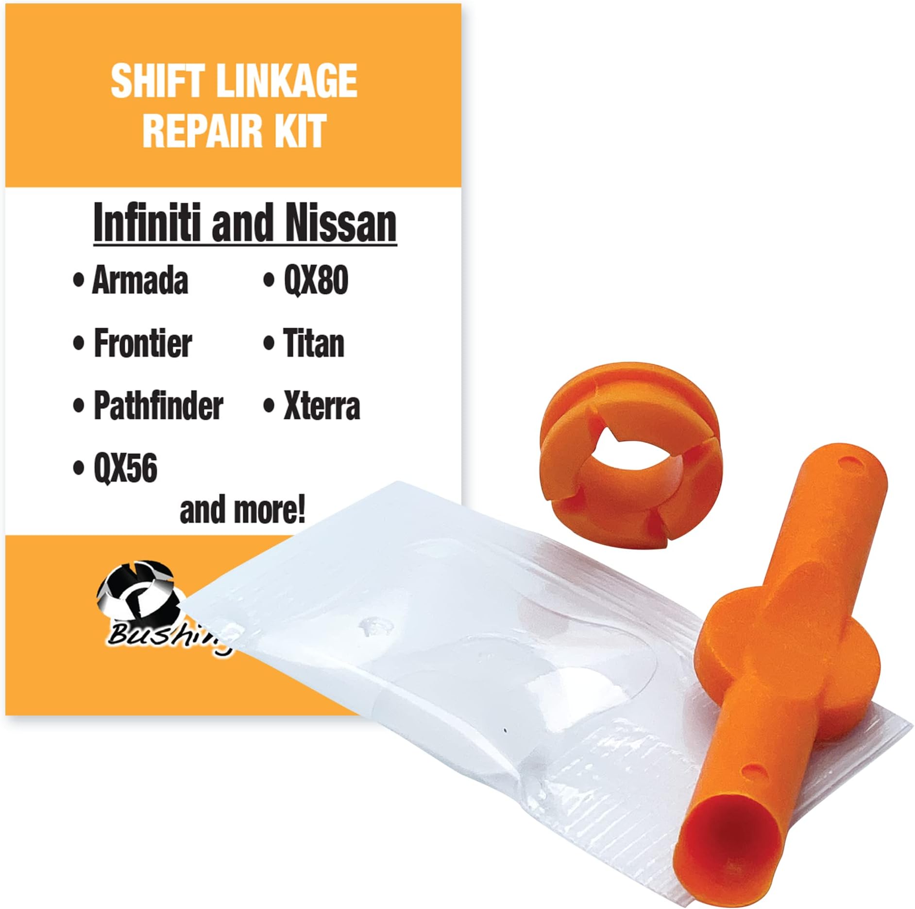 BushingFix NI1KIT - Transmission Shift Cable Bushing Repair Kit - Automatic Transmission Linkage Repair Kit, Transmission Repair Kit, Shifter Cable Bushing Fix, Shift Linkage Bushing Replacement