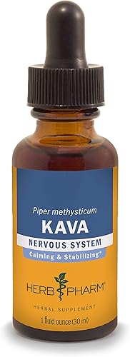Líquido de hierbas farmacéutico Kava con extracto de raíz para reducir el estrés y promover la relajación., 1 Ounce, 1, 1