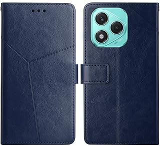 Compatible with Honor 400 Lite 5G Flip Kickstand Card Slot Wallet Protective Case Blue