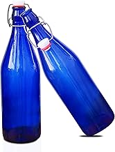 Pure Source India Glass Water Bottle Airtight, Food Safe, BPA Free, Reusable 1000 ml, 1 Piece, Blue