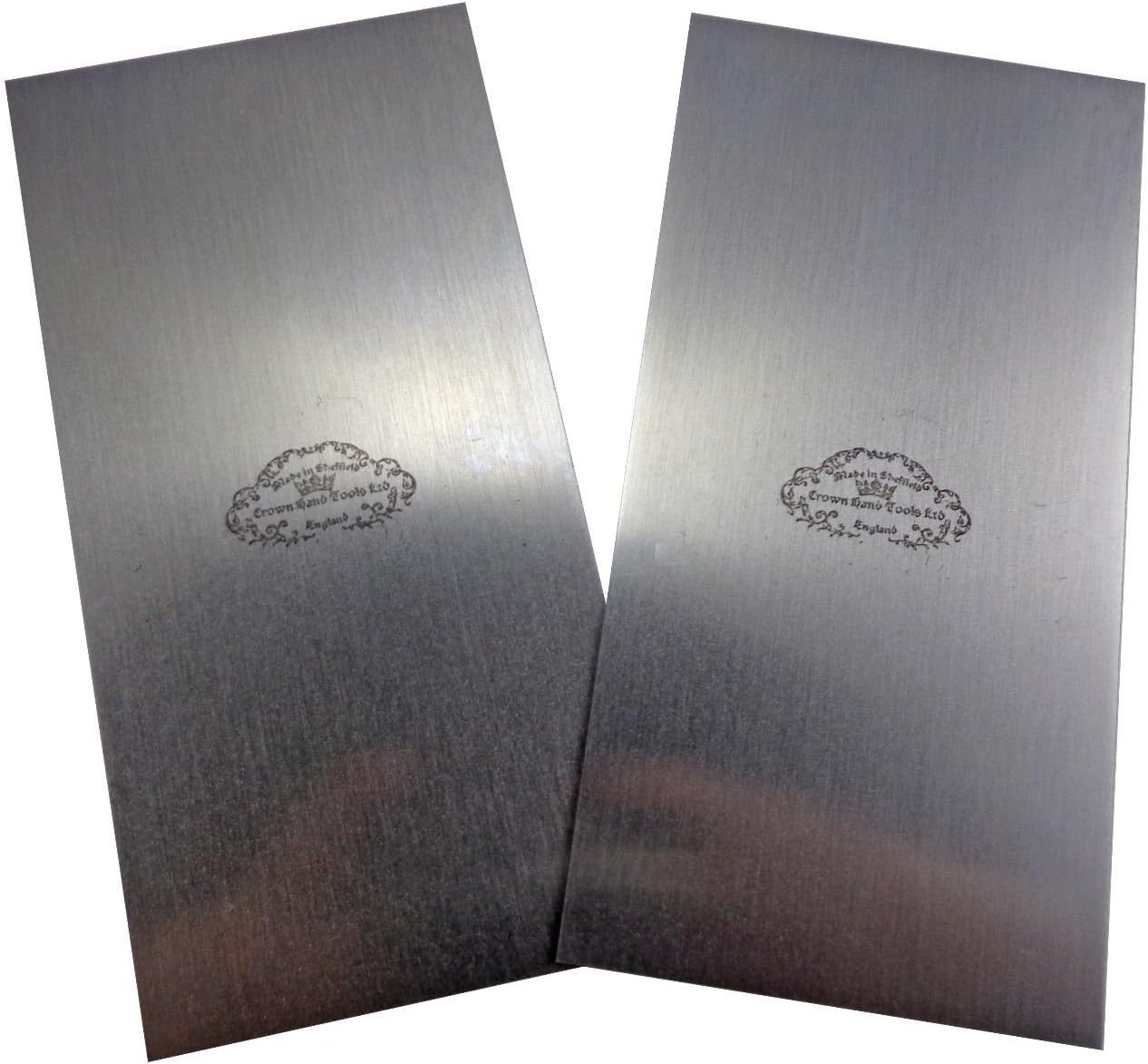 Crown Hand Tools Sheffield UK Steel 2 Piece Rectangular 2 1/2" x 5" Cabinet Scraper Set 375