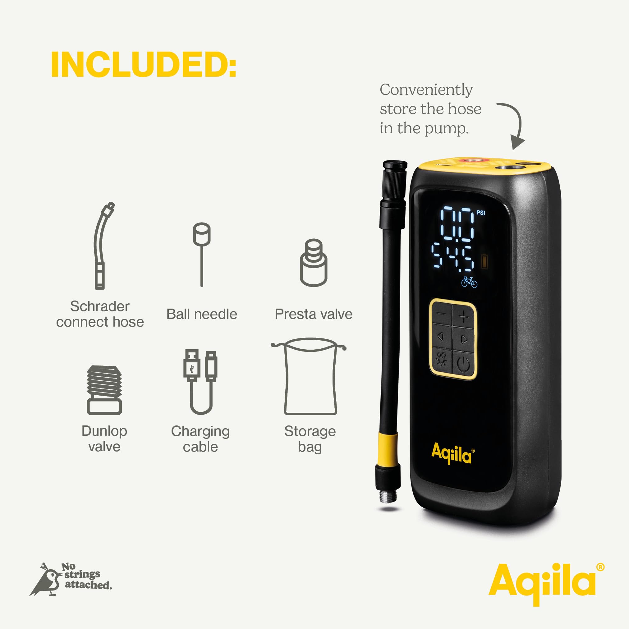 Airbird C4 - Pompe à air Portable et compresseur Haute Performance avec Batterie intégrée, Lampe de Poche, Installation Rapide et arrêt Automatique pour Un gonflage précis et sans Effort